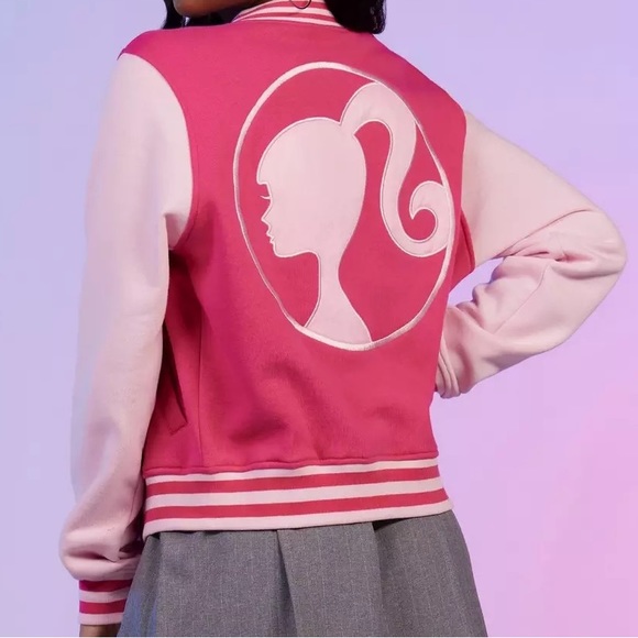 Barbie Jackets & Blazers - NWT Barbie Embroidered Girls Varsity Jacket -Juniors Large